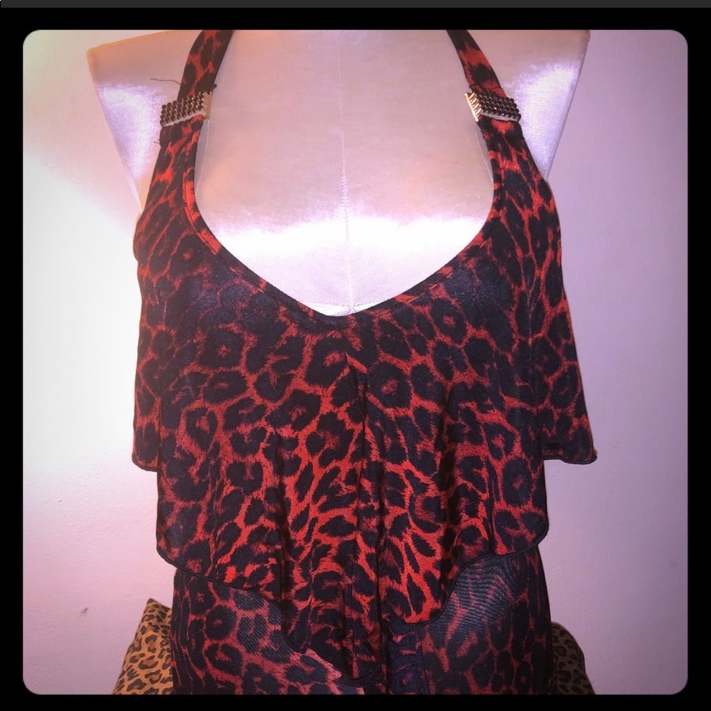 Sexy leopard side cut out dress